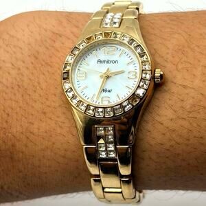 Gold Crystal Armitron Watch